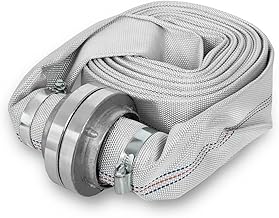 EBERTH 2" Tuyau de refoulement, Tuyau plat avec raccord Storz, longueur 10m, diamètre 2 pouce, Tuyau d'incendie, tuyau en textile, tuyau d'arrosage, tuyau de pompe, tuyau de jardin, Storz 52-C