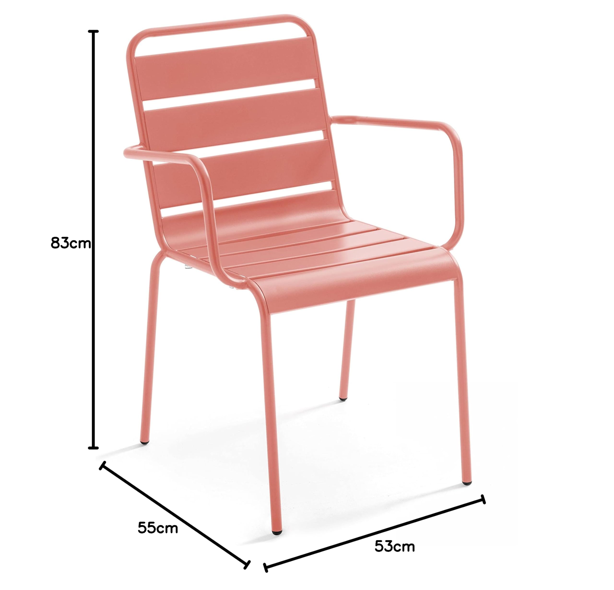 Oviala Palavas - Sillón de jardín de metal Arcilla