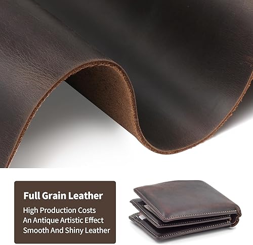 Miniatura 4 de Cuadrado de cuero de 18 x 12 pulgadas, grosor de 0.06 a 0.079 pulgadas de grosor, para manualidades, herramientas, costura, caballo loco, piel de