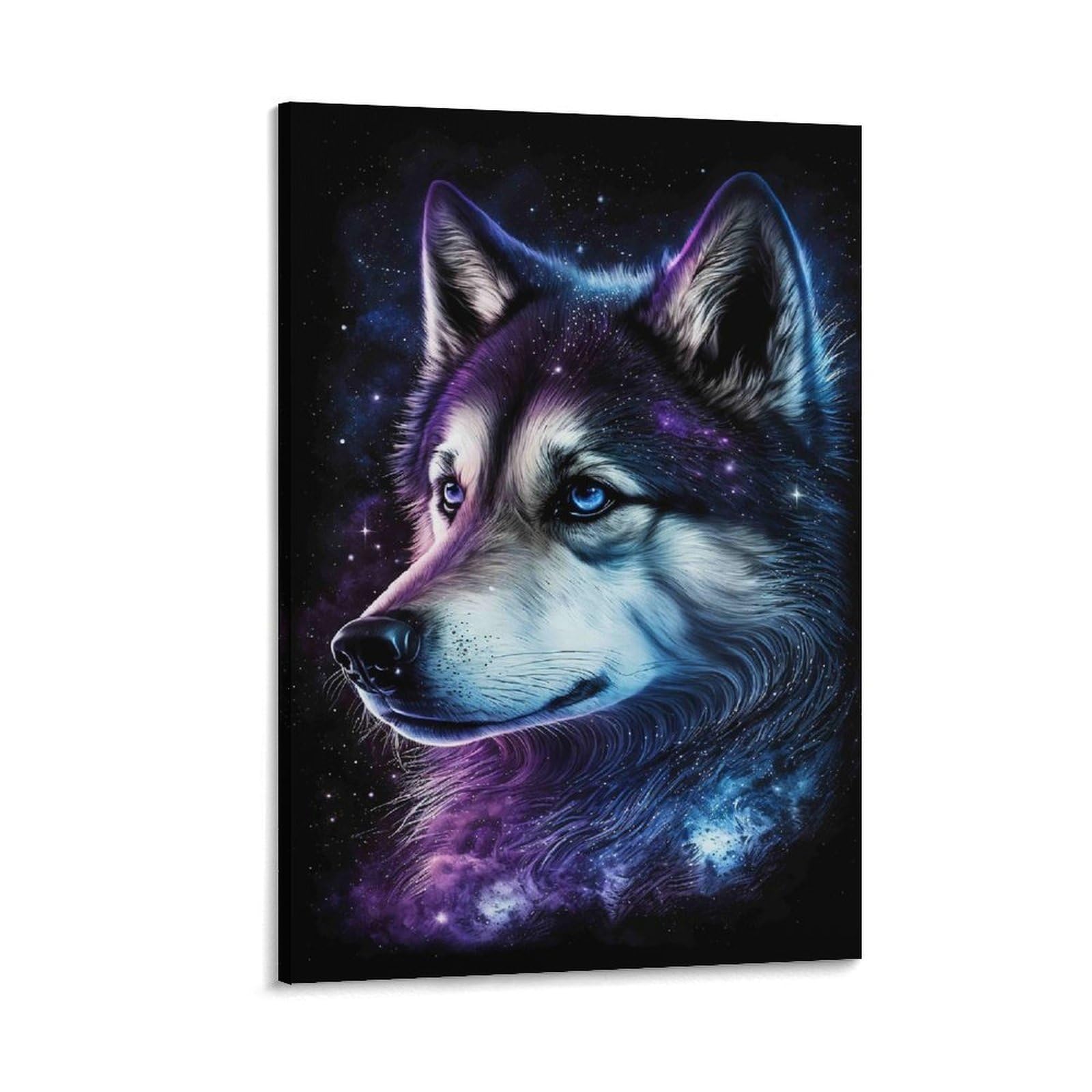 Galaxie Wolf Leinwand Bild 3D-Druck Wohn-Deko wasserfest Schlafzimmer nan