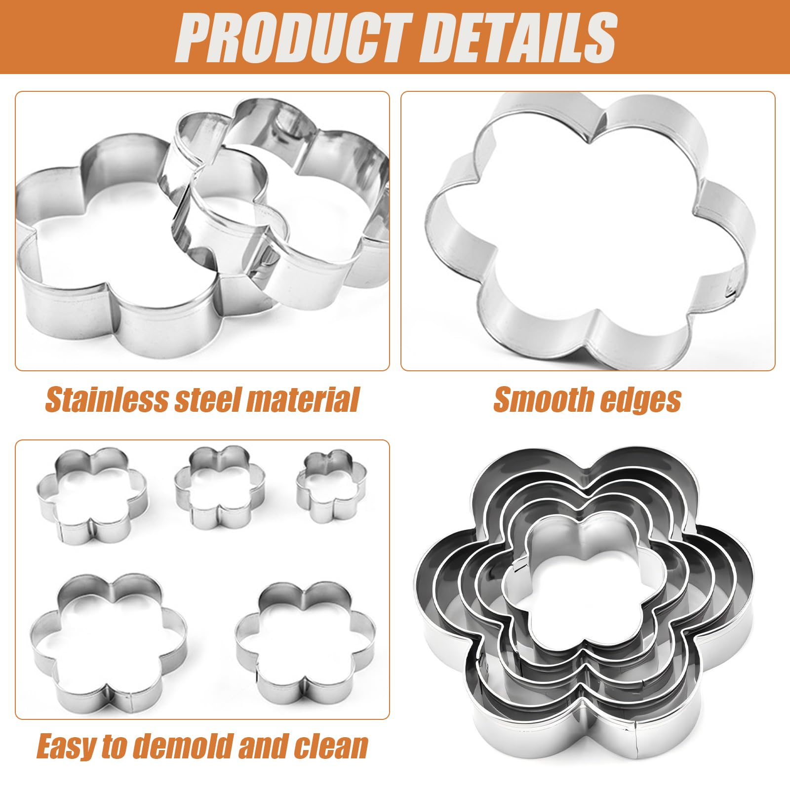 Set Formine Fiori 5 Pezzi Metaltex – Formine Per Biscotti Fiori 5 Pezzi, Argento, Set Di 5 Formine Per Natale E Decorazioni