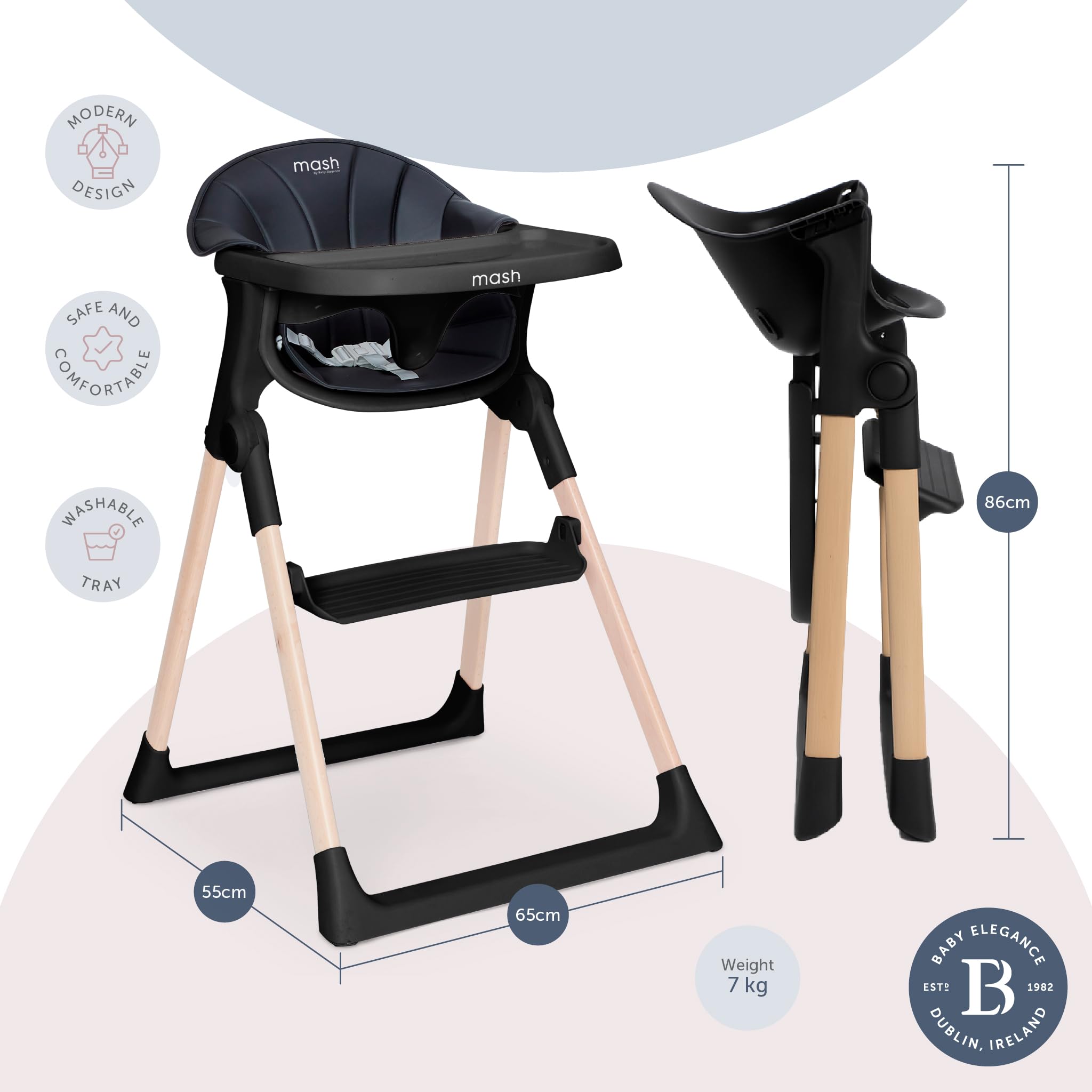 Mash High Chair By Baby Elegance Black High Chair Babies