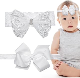 Tiaras com laço para bebê - Laços e tiaras para bebês meninas,cabelo cetim, 2 peças, laço cabelo com bordado borboleta, elásticos para bebês, meninas, recém-nascidos, Fovolat