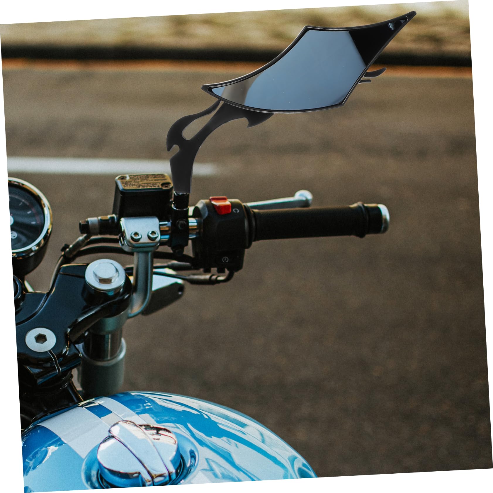 GLEAVI Rétroviseurs de Guidon Noir 2 Pièces pour Moto et Vélo Électrique en Abs et Verre, Installation Facile, Compatibilité