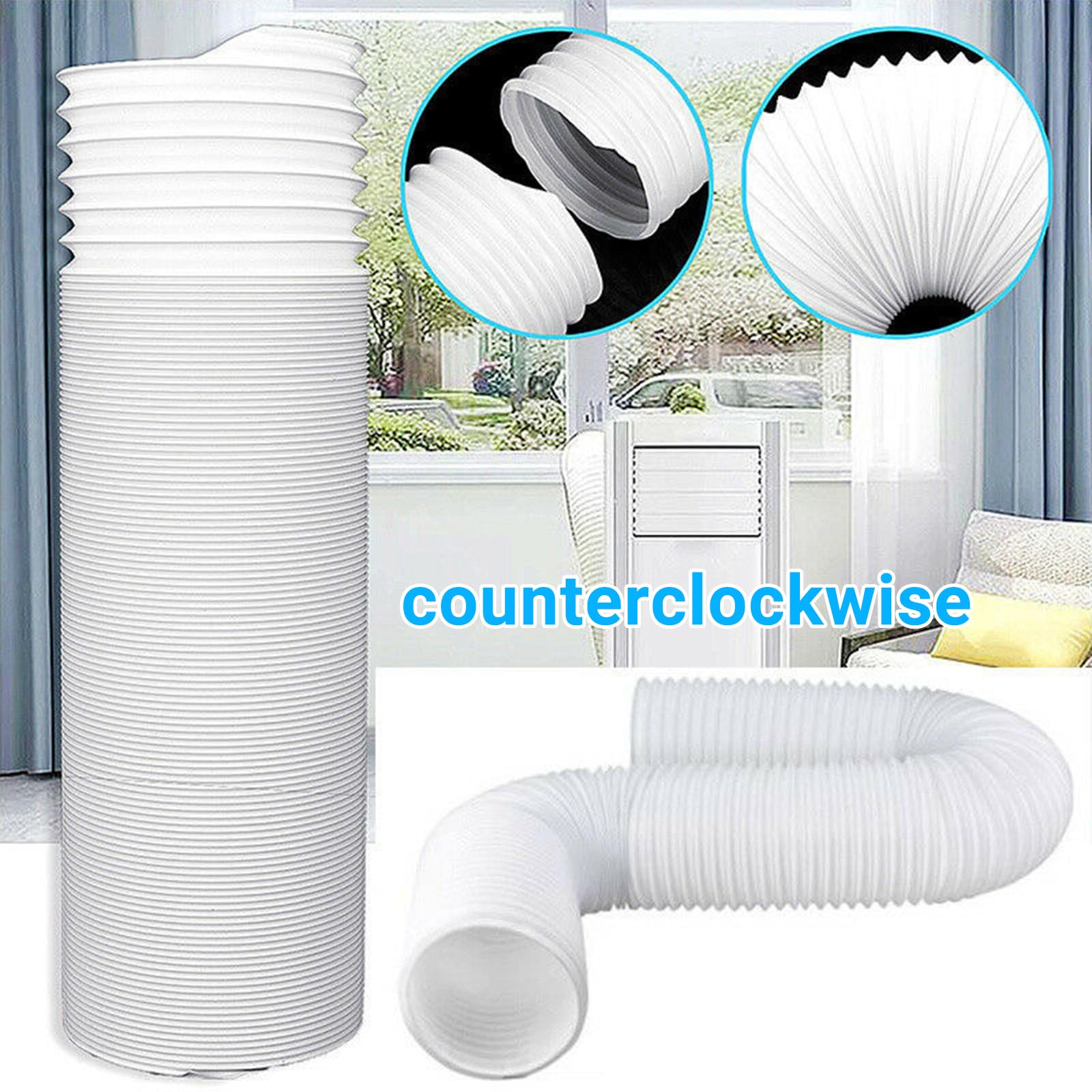 Tubo Condizionatore Portatile, Diametro 150 mm tubo per Condizionatore portatile, per Climatizzatore Filettatura Antiorario per Asciugatrice, Cappa Aspirante 1.5m
