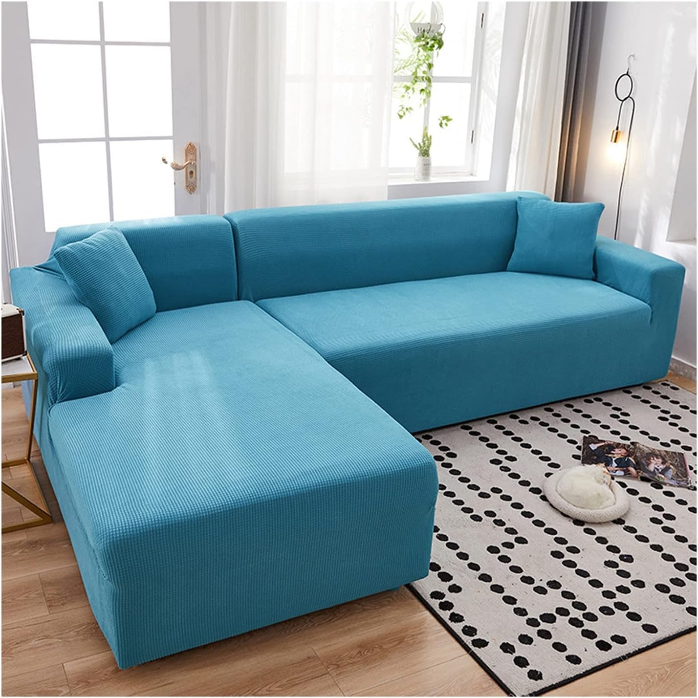 JvFbjLF Universal Stretch Polyester Fabric Suitable For Corner Sofas Machine Washable Protective Cover
