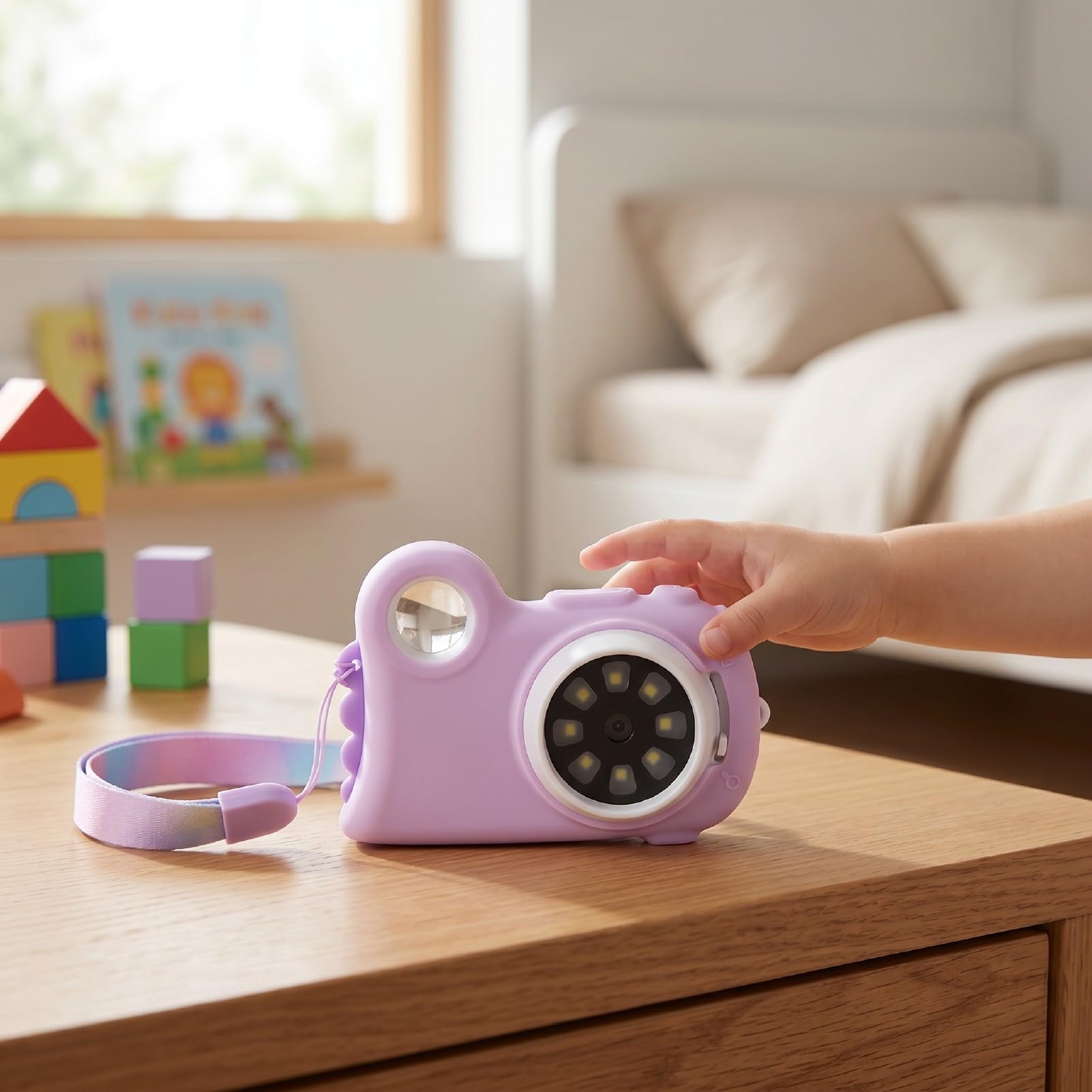 Fockety Microscopio Digital Infantil, microscopio portátil de Mano con Aumento de 1000X, Pantalla de 2 Pulgadas y 8 Luces LED, Juguete Educativo de Ciencia, Regalo para niños niñas