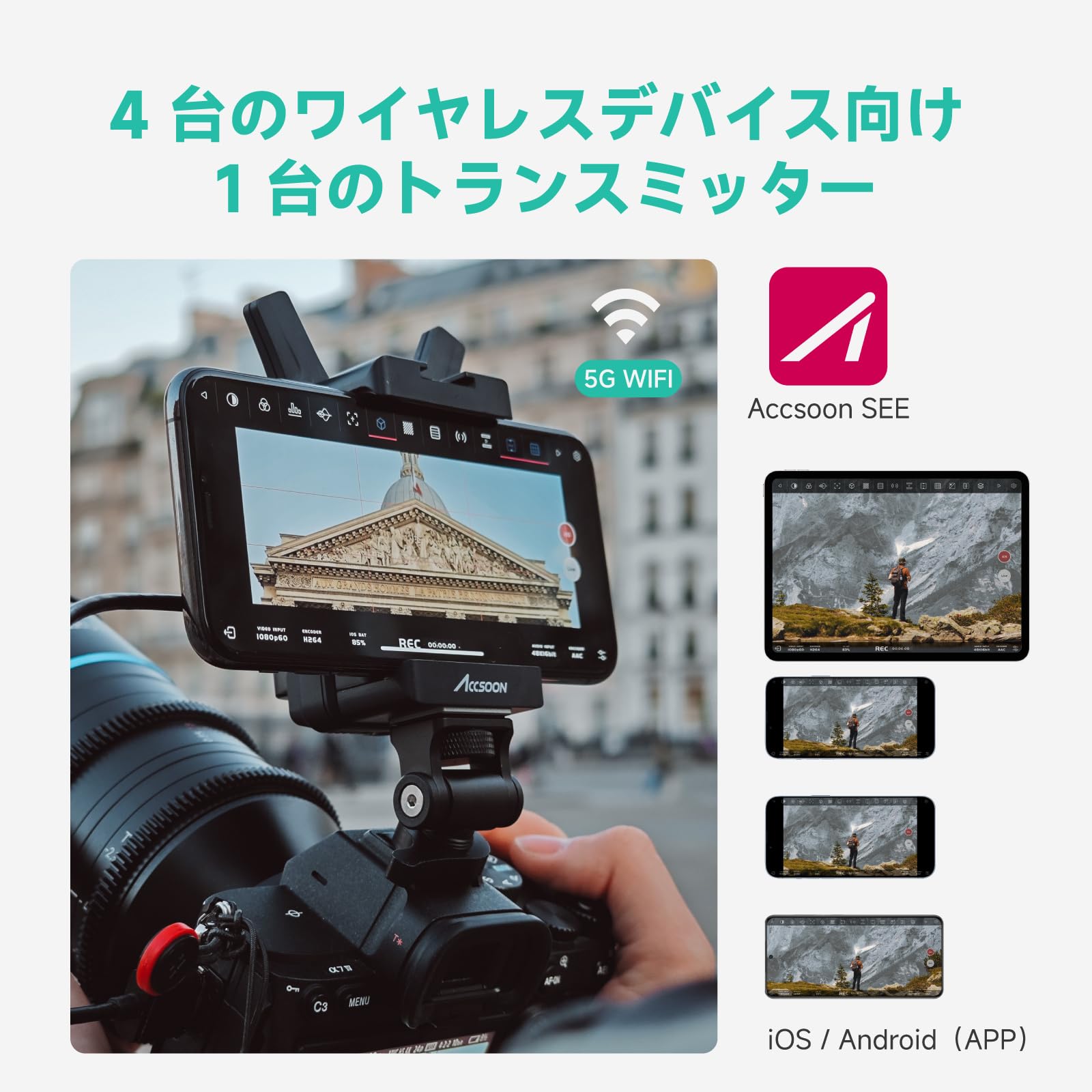 Accsoon CineView Nano ワイヤレスビデオトランスミッター Amazon.com: Accsoon CineView Nano Wireless Video