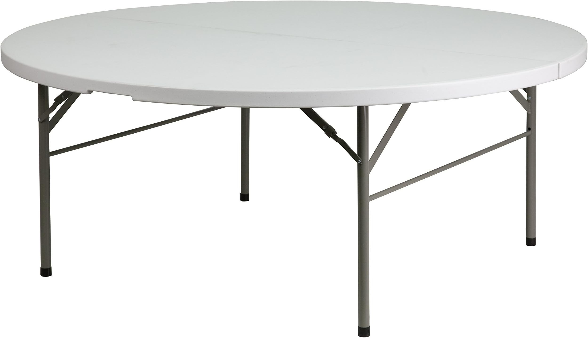 My Friendly Office MFO 72'' Round Bi-Fold Granite White Plastic Folding Table