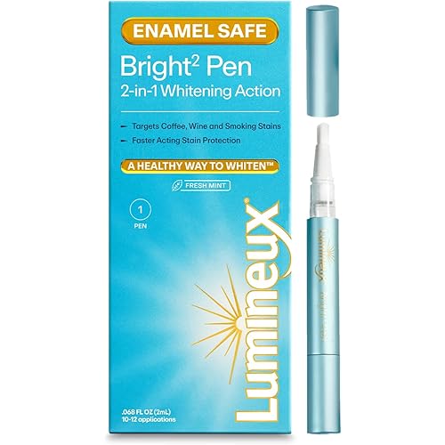 Lumineux 2-in-1 Whitening Pen (1 Pack) Enamel Safe and Clinically Proven to Whiten Without The Sensitivity - Removes Coffee, Tea, and Smoking Stains