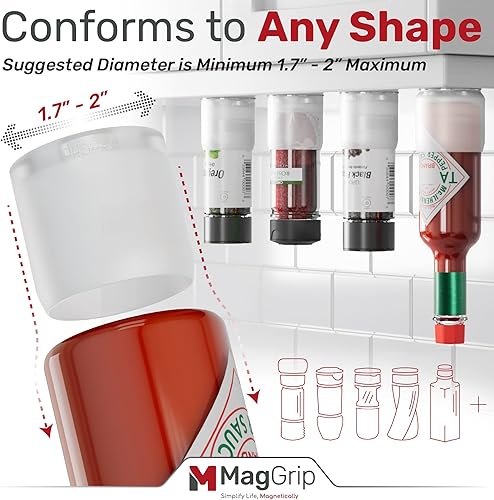 Miniatura 2 de MagGrip Paquete  Capacidad para 1.7 a 2 pulgadas  Paquete de 8  Organizador magnético de especias y medicamentos  Imanes ultra fuertes para tarros