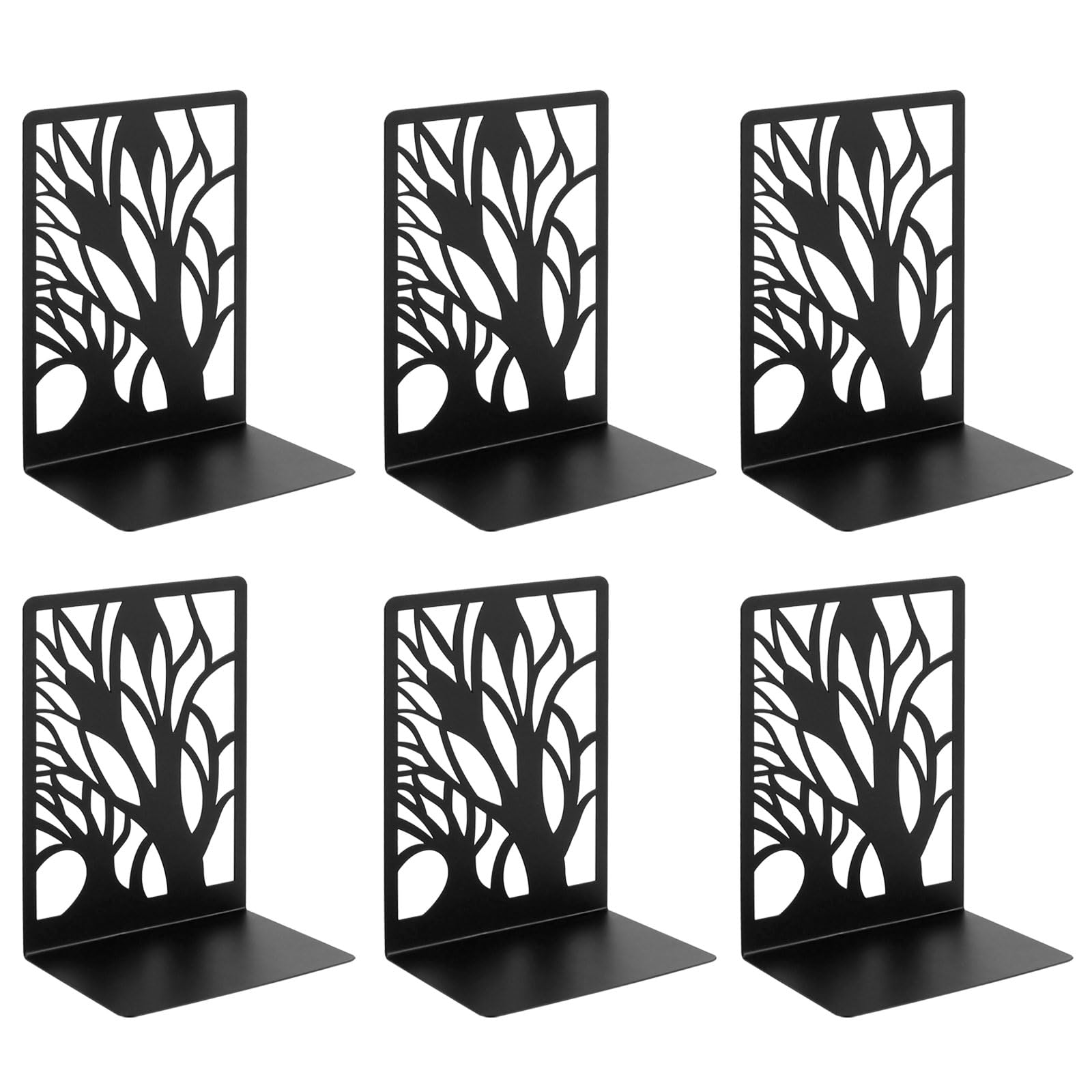 Nswayy 6pcs Sujetalibros Estanteria Sujeta Libros,Sujetalibros Estanteria Metal Negro Bookends Sujetalibros Originales Sujetalibros de Arte Sujetalibros de Oficina para Apoya Aguanta Libros