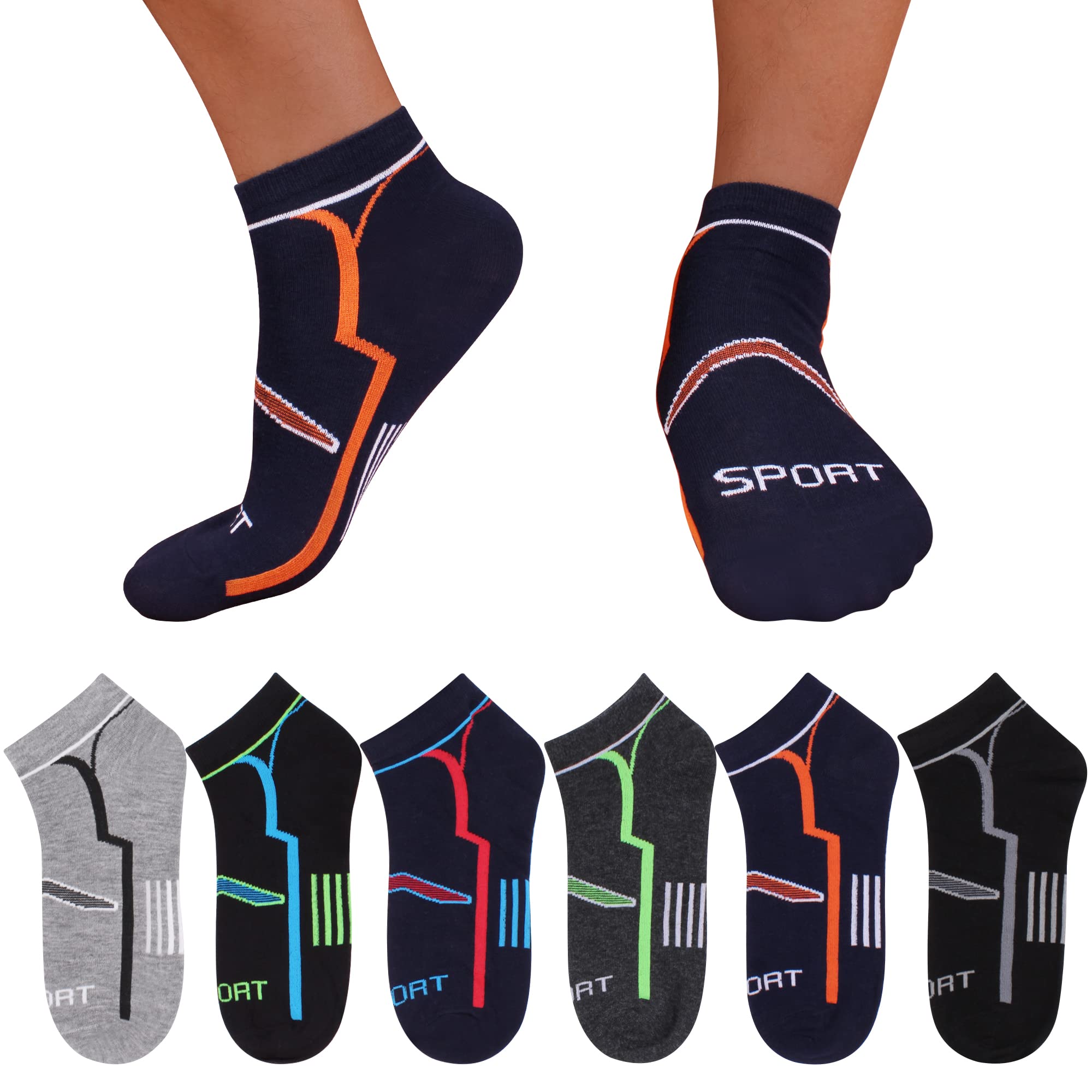 L&K 12 paia Calze da Uomo sportive Sneaker Calzini Cotone comodo multicolore 2121