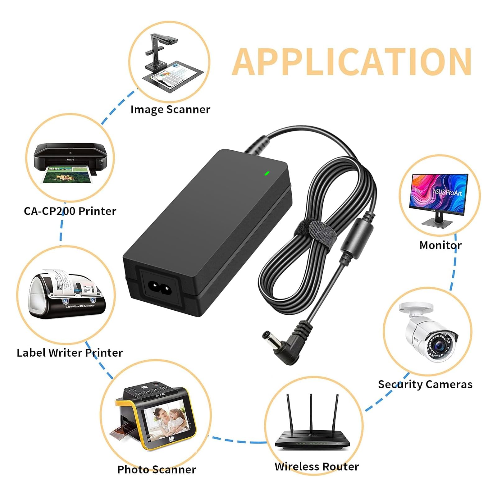 24V Transformateur Adaptateur Secteur 2.5A AC DC, Compatible caméra CCTV 24Volt 2Amp 1.5A 1A, imprimante, Moniteur LCD LED.