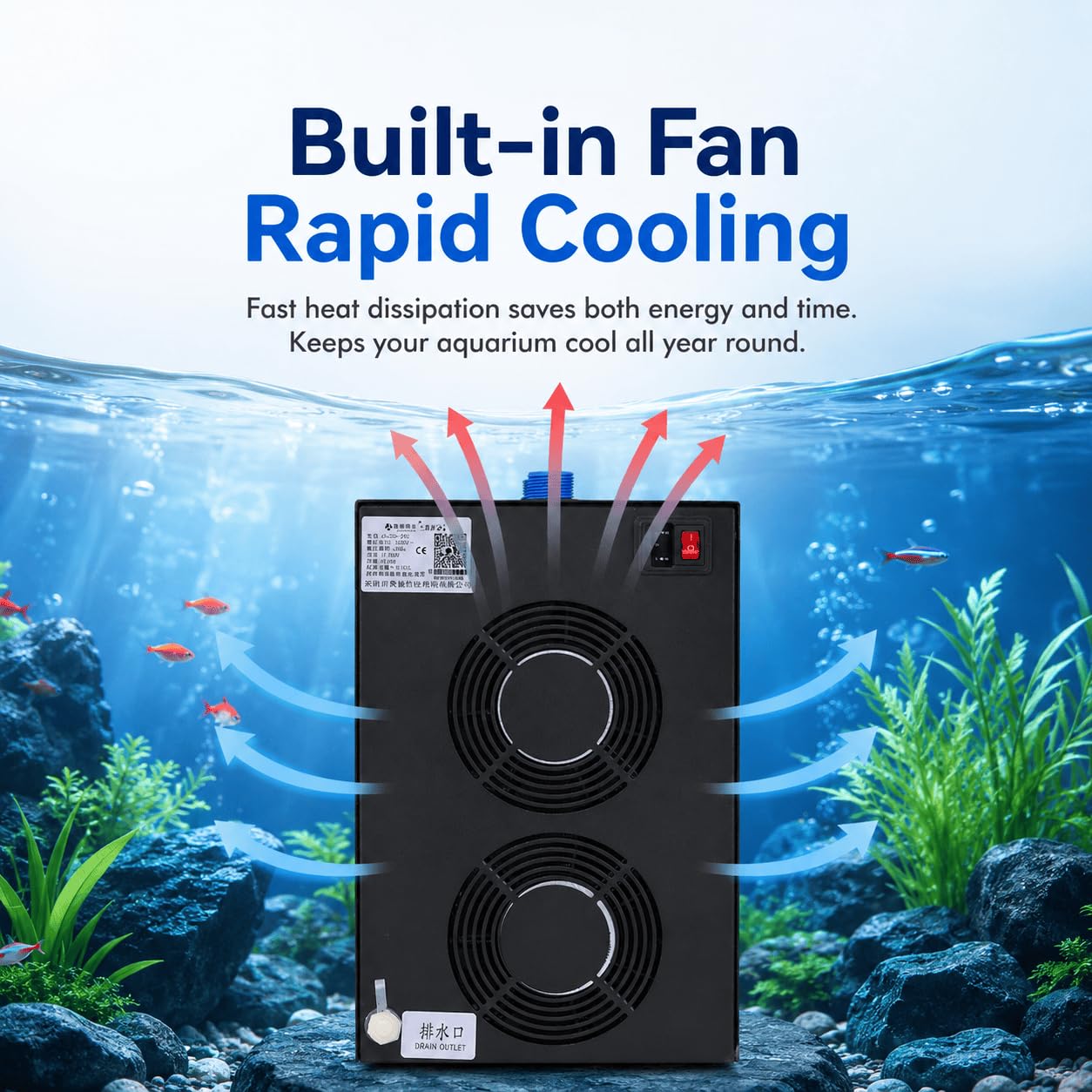 Refroidisseur d'eau D'aquarium 60L/160L/300L Groupe Froid Aquarium | Refroidisseur pour l'hydroponie Corail Méduses Crevettes