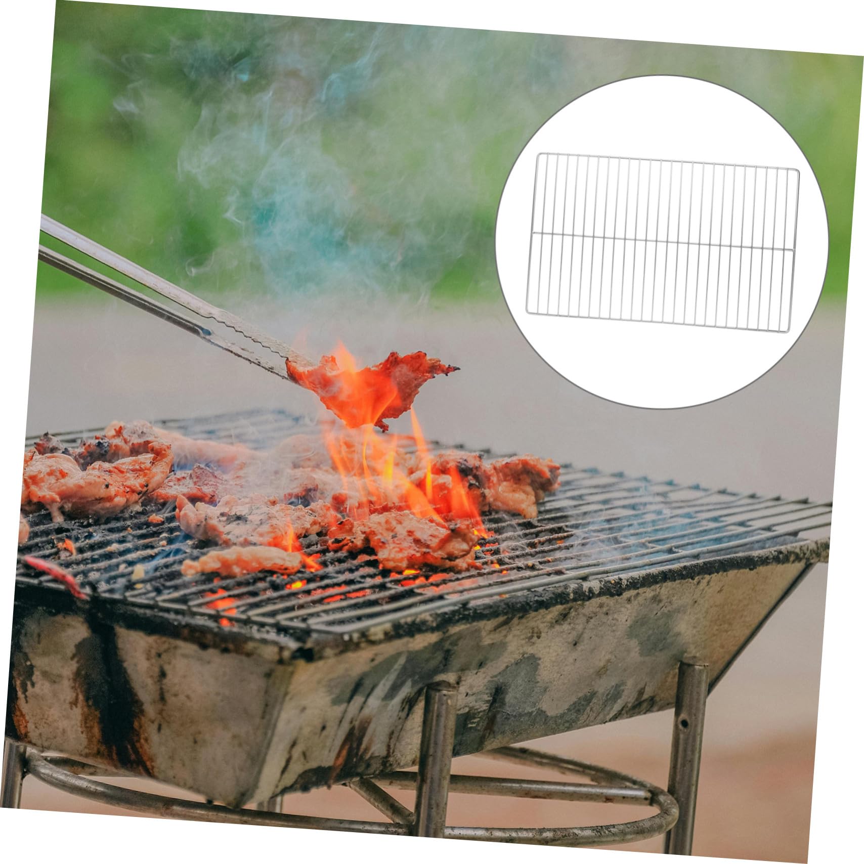 Griglia per barbecue in acciaio inox, griglia di ricambio per barbecue all'aperto, perfetta per carne, verdure, pollame e pesce, accessorio da cucina multiuso