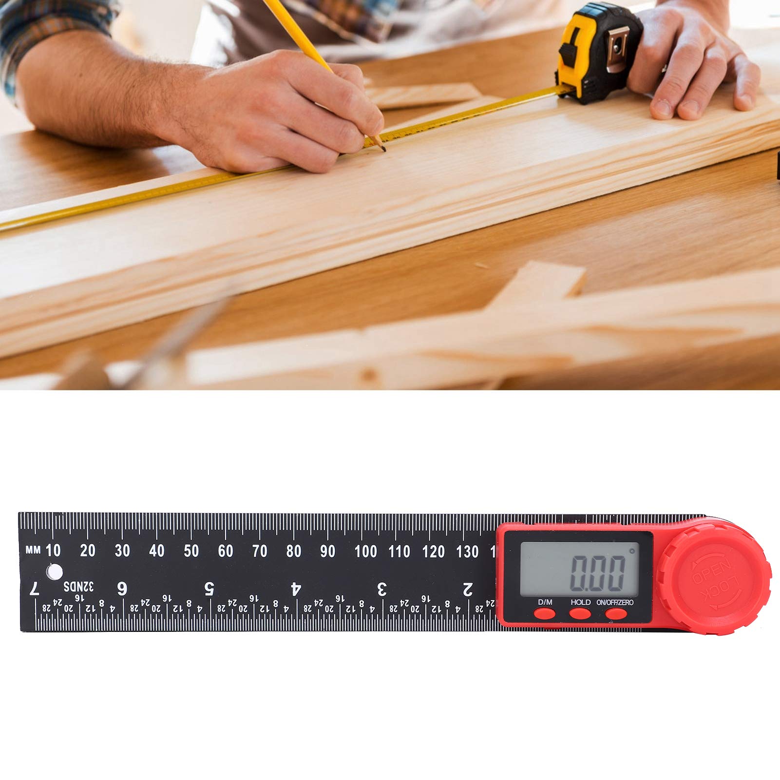lvifloae Digital Angle Finder Electronic Angle Ruler 360 Degree Protractor Ruler Angle Length Measuring Tool Construction Tools with LCD Display for Carpenters,Woodworkers,Fabricators - Image 4