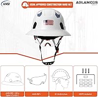 Vista 2 de Carbon Fiber Pattern Full Brim Hard Hat with Visor-OSHA Approved Construction Safety Helmet for Men Women,ANSI Z89.1 Vented Reflective Hardhat with