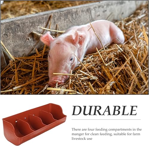 Miniatura 3 de PATKAW Comedero para cerdos comedero para valla de aves de corral 4 ranuras ganado cabra oveja cerdo cubeta para alimentación de ganado contenedor