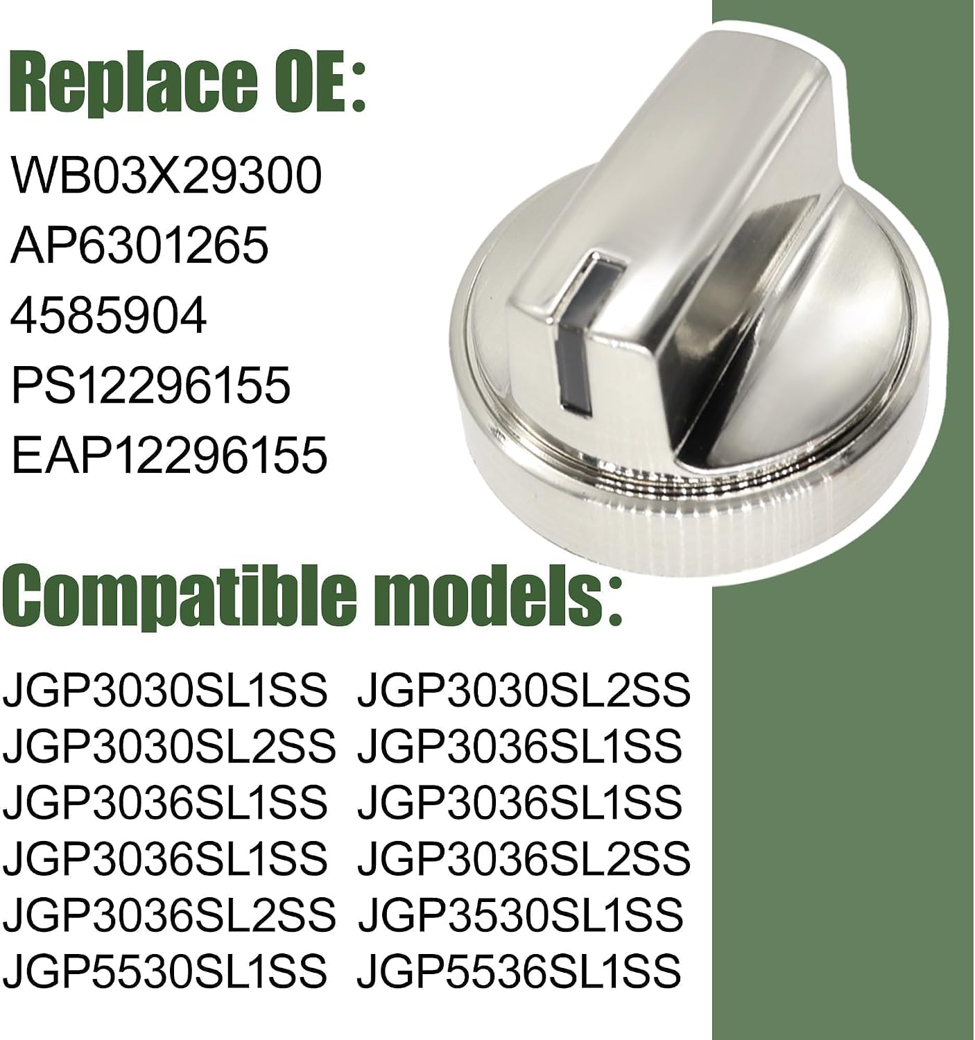 1 Pcs WB03X29300 for Gas Stove Knobs Gas Range KIP 5T06 Cooktop Replacement JGP3030SL1SS JGP3030SL2SS JGP3036SL1SS