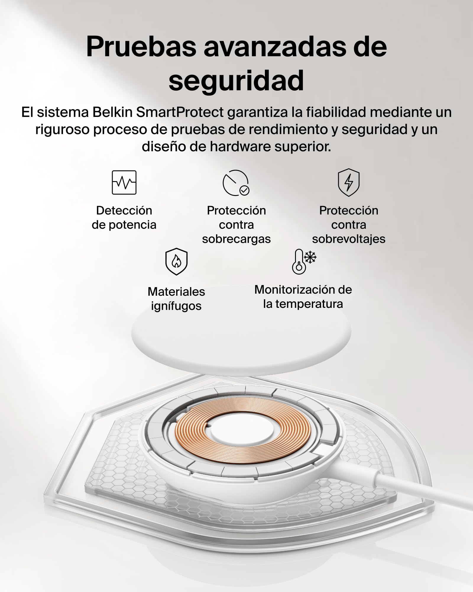 Belkin UltraCharge Cargador Inalámbrico Magnético Qi2 25W, Carga Rápida, Compatible con MagSafe, Refrigeración Pasiva y Soporte, iPhone 17 Series, Pixelsnap y AirPods Pro, con 45w fuente de alimentaci