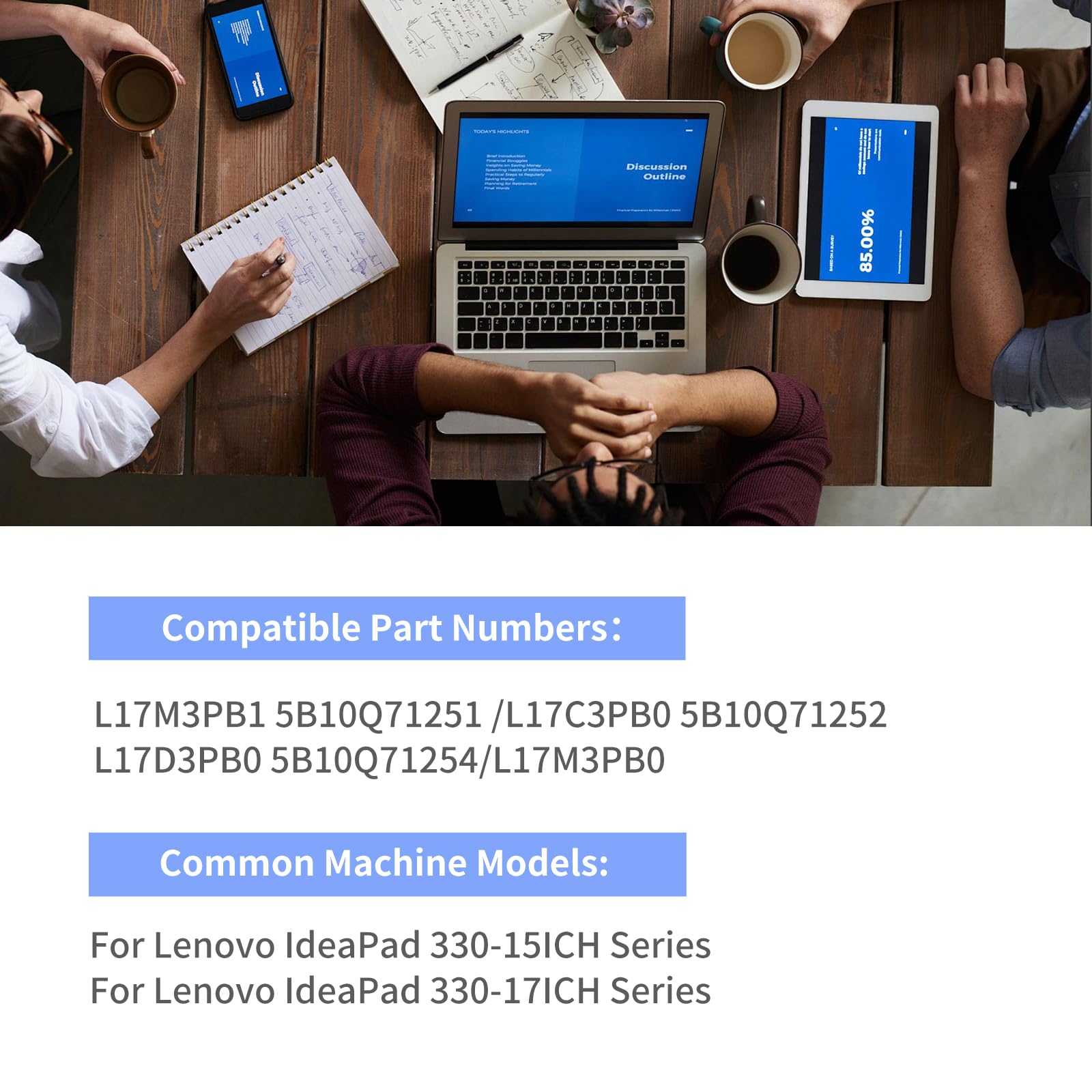 L17C3PB0 - Batteria per PC portatile Lenovo IdeaPad 330-17ICH 330-15ICH Serie L17D3PB0 5B10Q71254 L17C3PB0 5B10Q71252 5B10Q71251 5B10W67266 5B10W6726 404