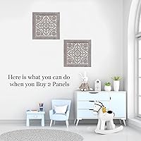 Vista 5 de DharmaObjects Decoración de panel de pared de madera de loto hecho a mano, arte colgante de 16 x 16 pulgadas (blanco lavado)