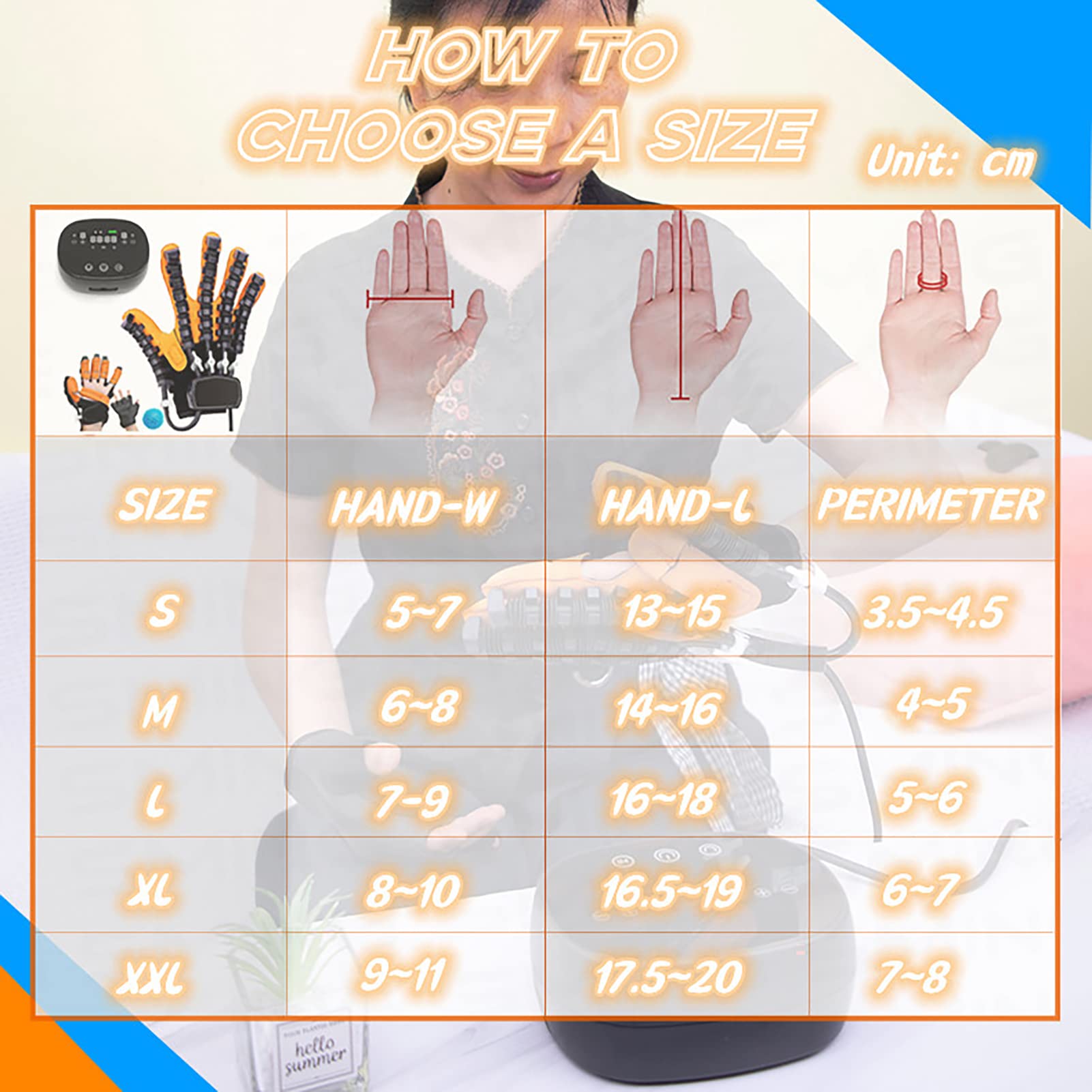 Guantes De Robot De Rehabilitación, Equipo De Tren De Rehabilitación De Funciones De Dedos Y Manos, para Pacientes con Artritis O Hemiplejía por Accidente Cerebrovascular(Size:código S)