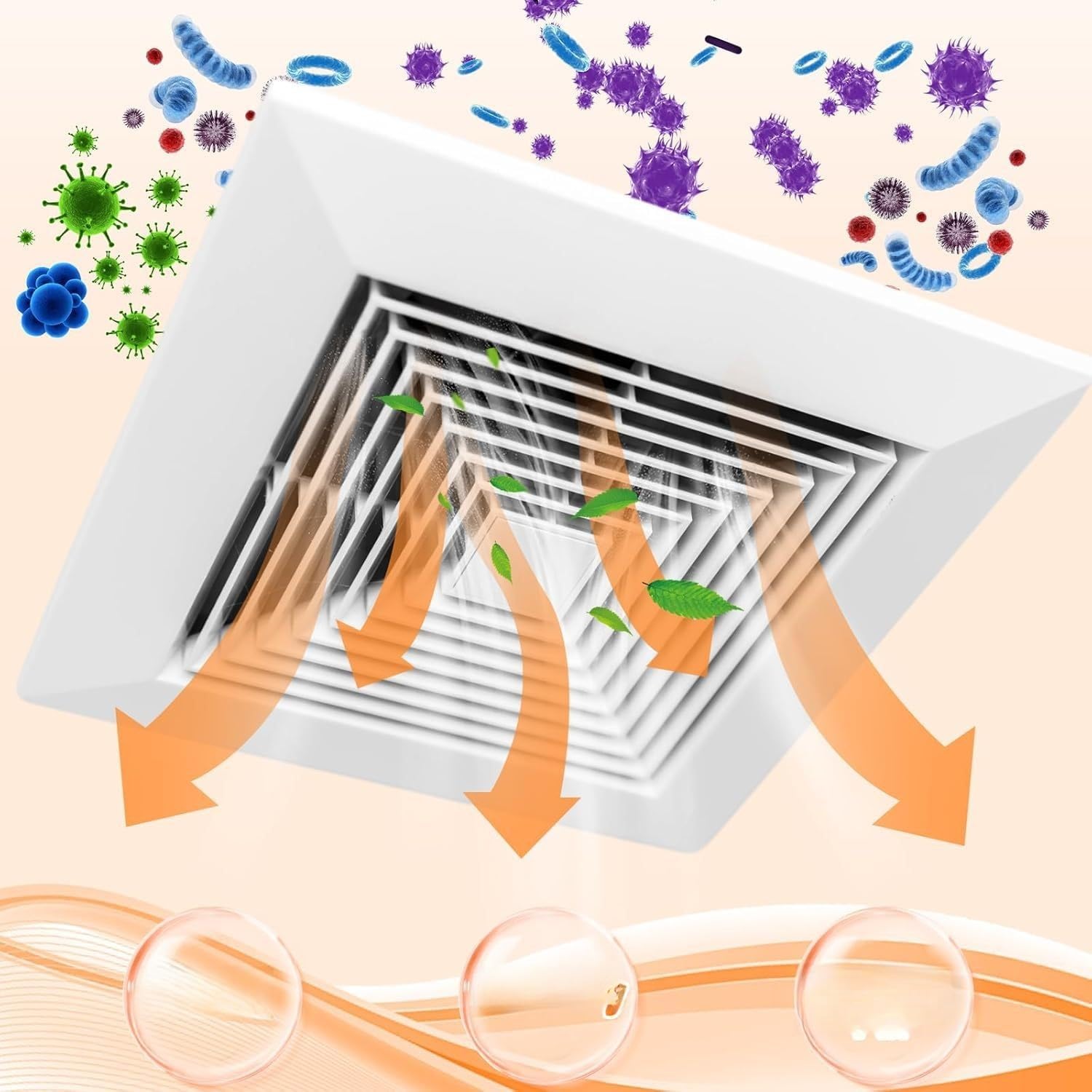 Confezione da 4 cartucce filtro dell'aria, ricambio per Renewaire ERV EV90P EV200 EV240 EV300, filtri di ventilazione in fibra di poliestere per casa, camper, arancione, 267 x 552 x 25 mm