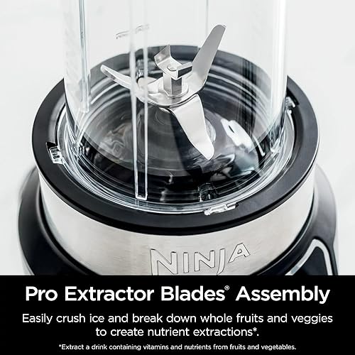 Miniatura 4 de Ninja BN400 Nutri Pro - Licuadora personal compacta, tecnología Auto-iQ, 1000 vatios, para bebidas congeladas, batidos, salsas y más, con tazas para
