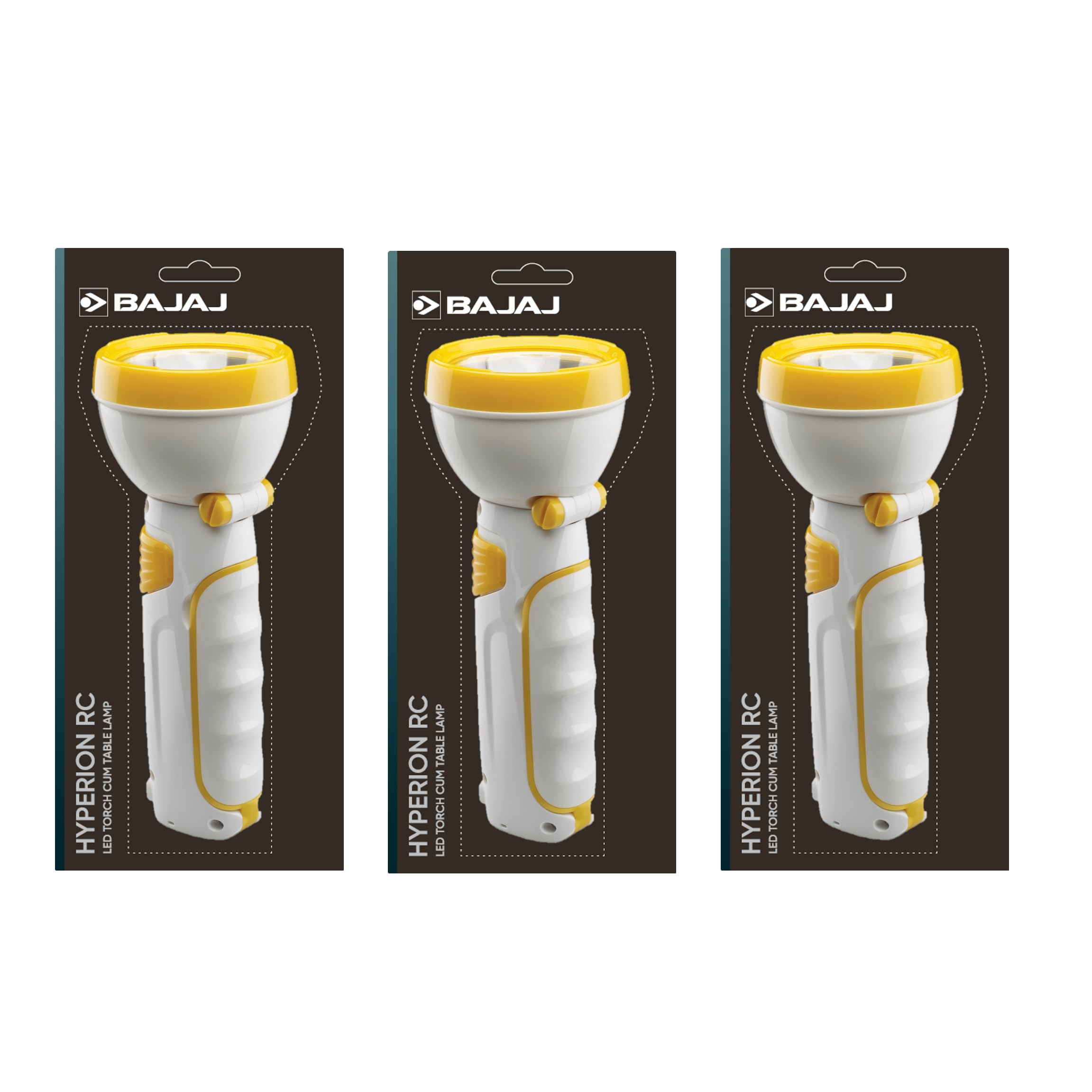 Bajaj Hyperion RC Led Portable Torch Cum Table Lamp (Pack of 3, Yellow)-image-22
