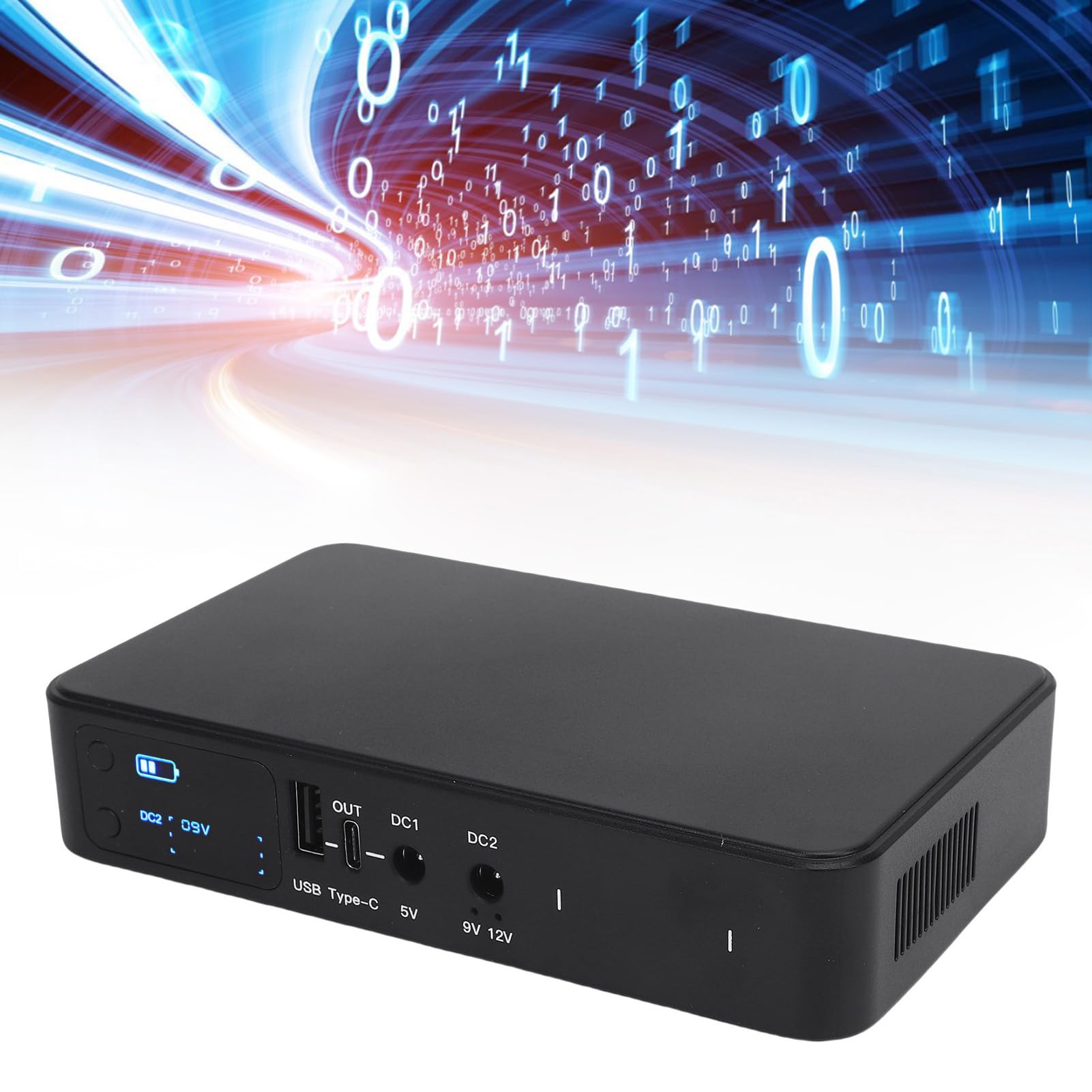 Fafeicy Mini UPS, Nieprzerwane Zasilanie Batusem Backup 18000 MAh z DC 5V 9V 12V Wyjście dla Modemu Routera Skaner Odcisków Palców