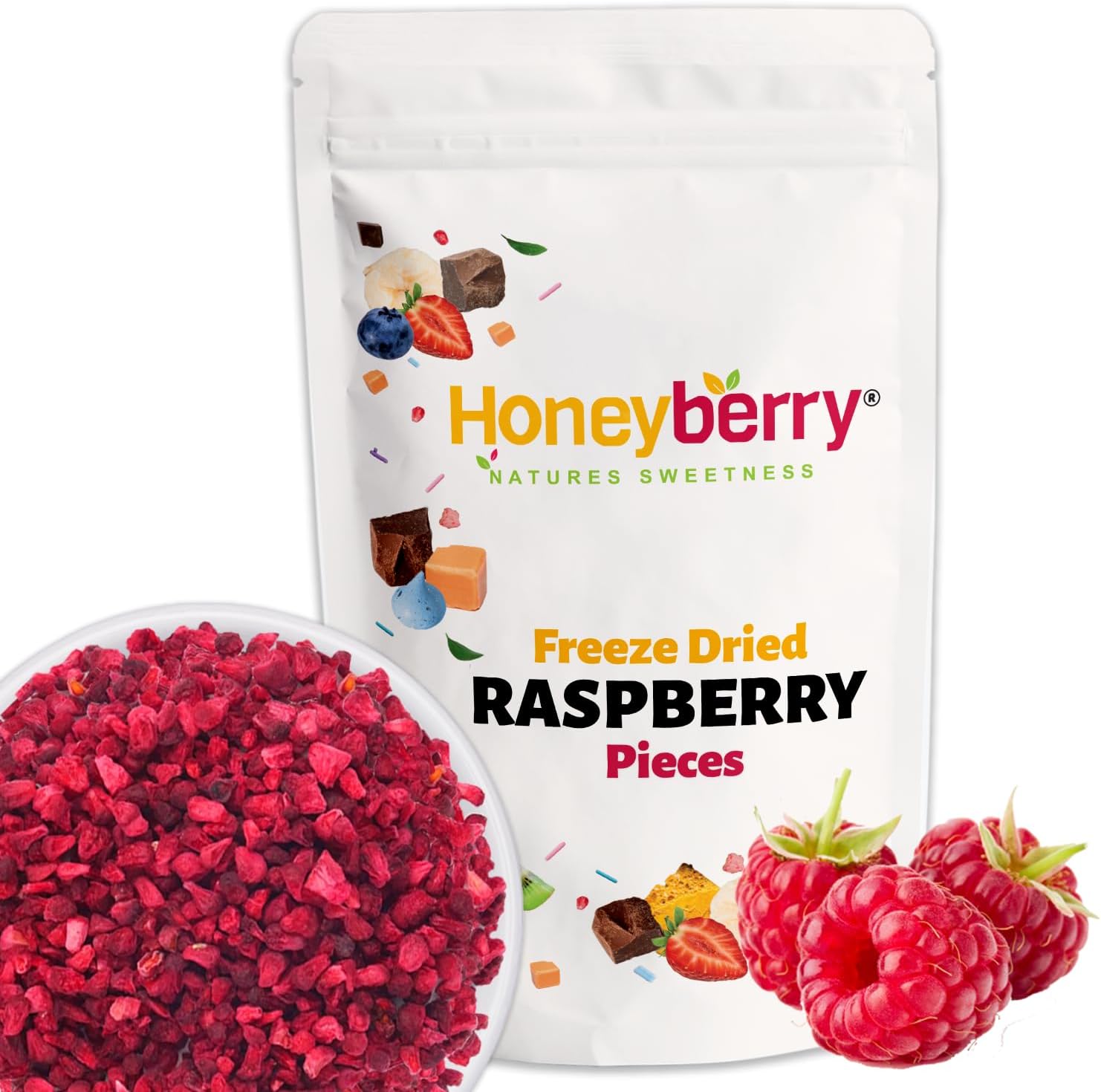 Freeze Dried Raspberry Pieces 50g - Premium Freeze-Dried Fruit Bits ...