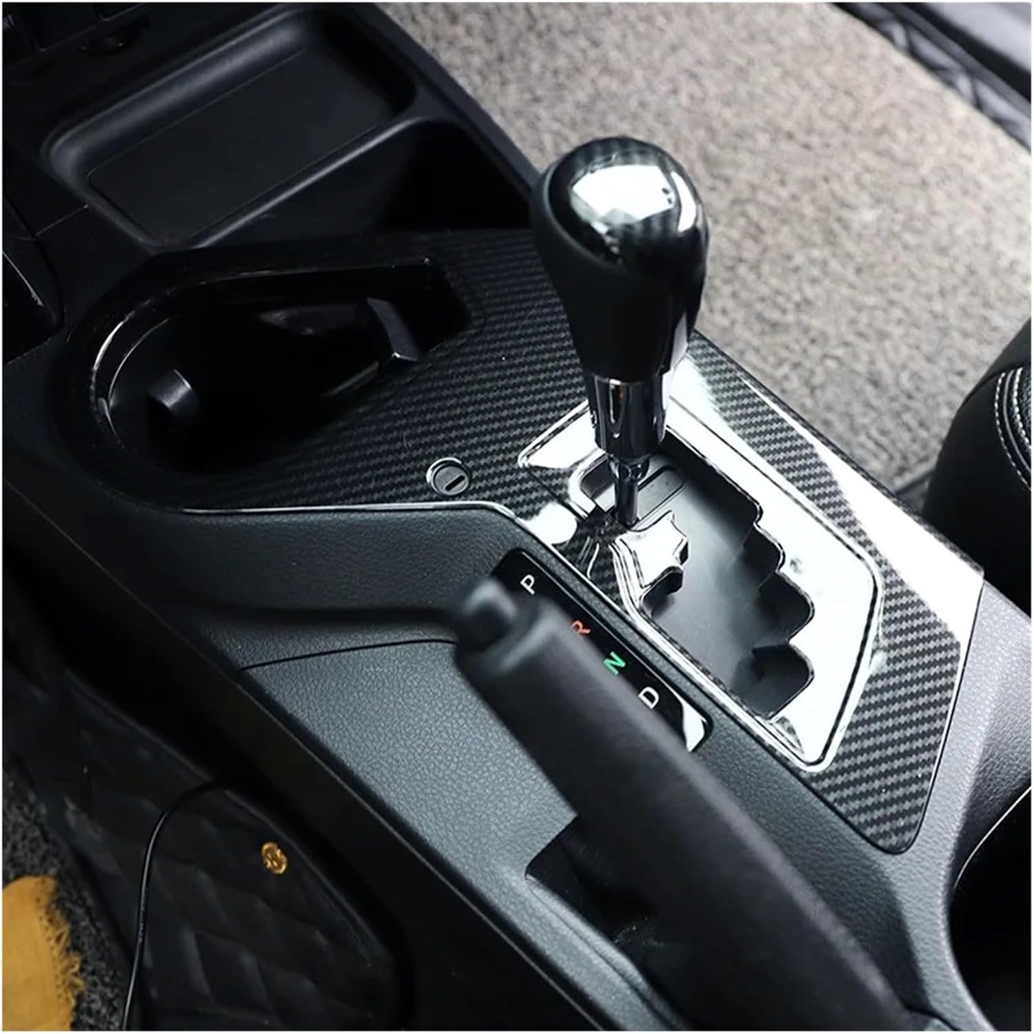 Carbon Fiber Gear Head Panel Steering Wheel Trims Armrest Cover Outlet Stickers Compatible for Toyota RAV4 RAV 4 2013-2018 Car Accessories(Olive Yellow)