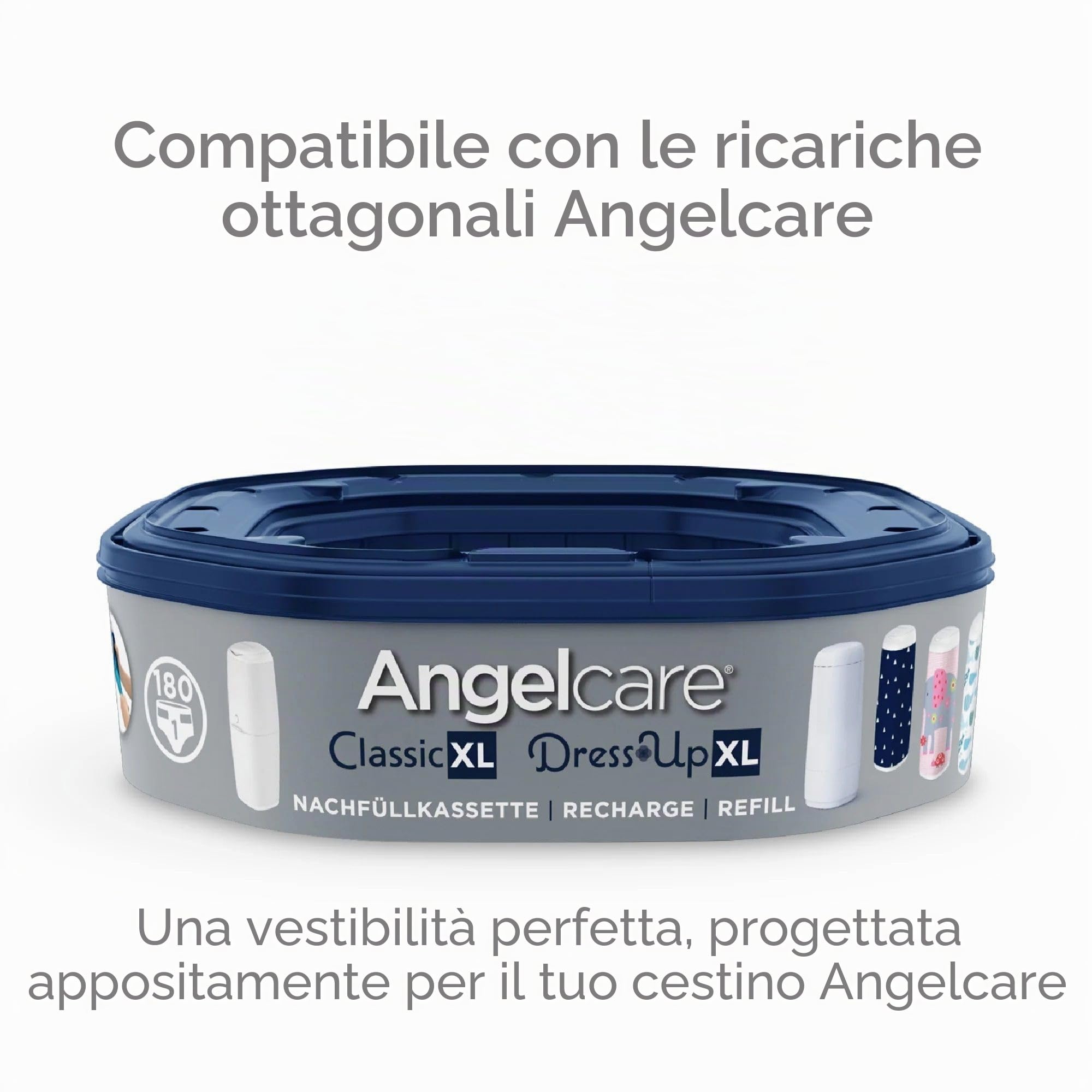 Angelcare - Poubelle à couches Dress Up Blanc XL