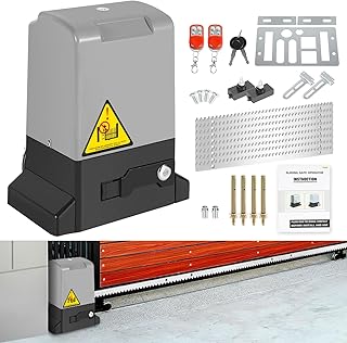 370W Flügeltorantrieb Automatischer Schiebetorantrieb Torantrieb 12M Drehtorantrieb Toröffner garagentorantrieb bis 800 kg, Reichweite der Fernbedienung 50M, mit 2 Fernbedienung