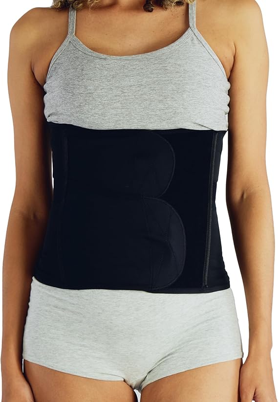 Belly Bandit Luxe Postpartum Belly Wrap - Adjustable Abdominal Compression Wrap with 5 Targeted Compression Panels - Postpartum Belly Support for Natural Birth or C-Section - X-Small - Black