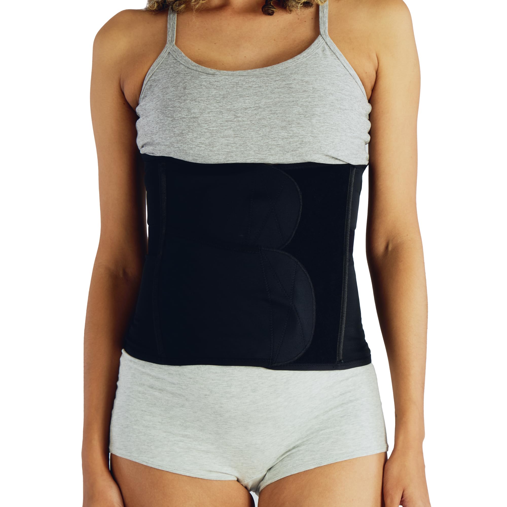 Belly Bandit Luxe Postpartum Belly Wrap - Adjustable Abdominal Binder with Five Levels of Targeted Compression for Recovery - Supports Core and Waist After C-Section or Natural Birth - Black, X-Large