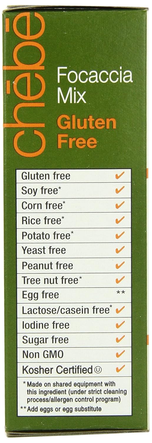 Chebe Bread Focaccia Flat Bread Mix, Gluten Free, 7.5-Ounce Bags (Pack of 8)