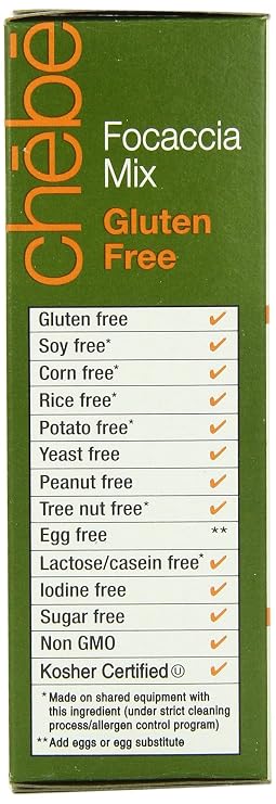 Chebe Bread Focaccia Flat Bread Mix, Gluten Free, 7.5-Ounce Bags (Pack of 8)