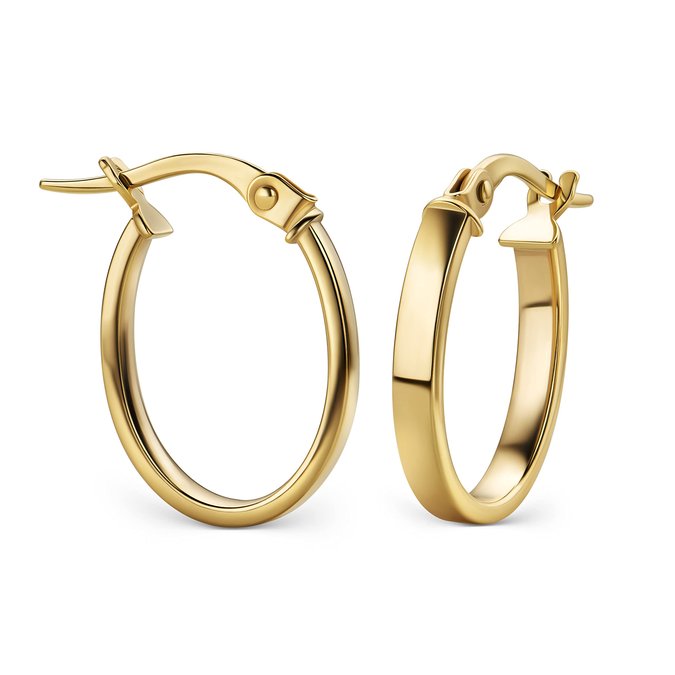 MIORE Ohrringe Gold - 9 karat (375) Gelbgold – Creolen Gold 19 mm, Hypoallergene Ohrringe Damen, Goldene Creolen, Schmuck Damen, Goldschmuck in Italien hergestellt- mit edler Schmuckbox