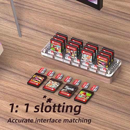 Miniatura 2 de FEIFANZHE Switch Game Storage - Funda de madera para tarjetas de juegos de Nintendo Switch, soporte para tarjetas de juego, caja de almacenamiento