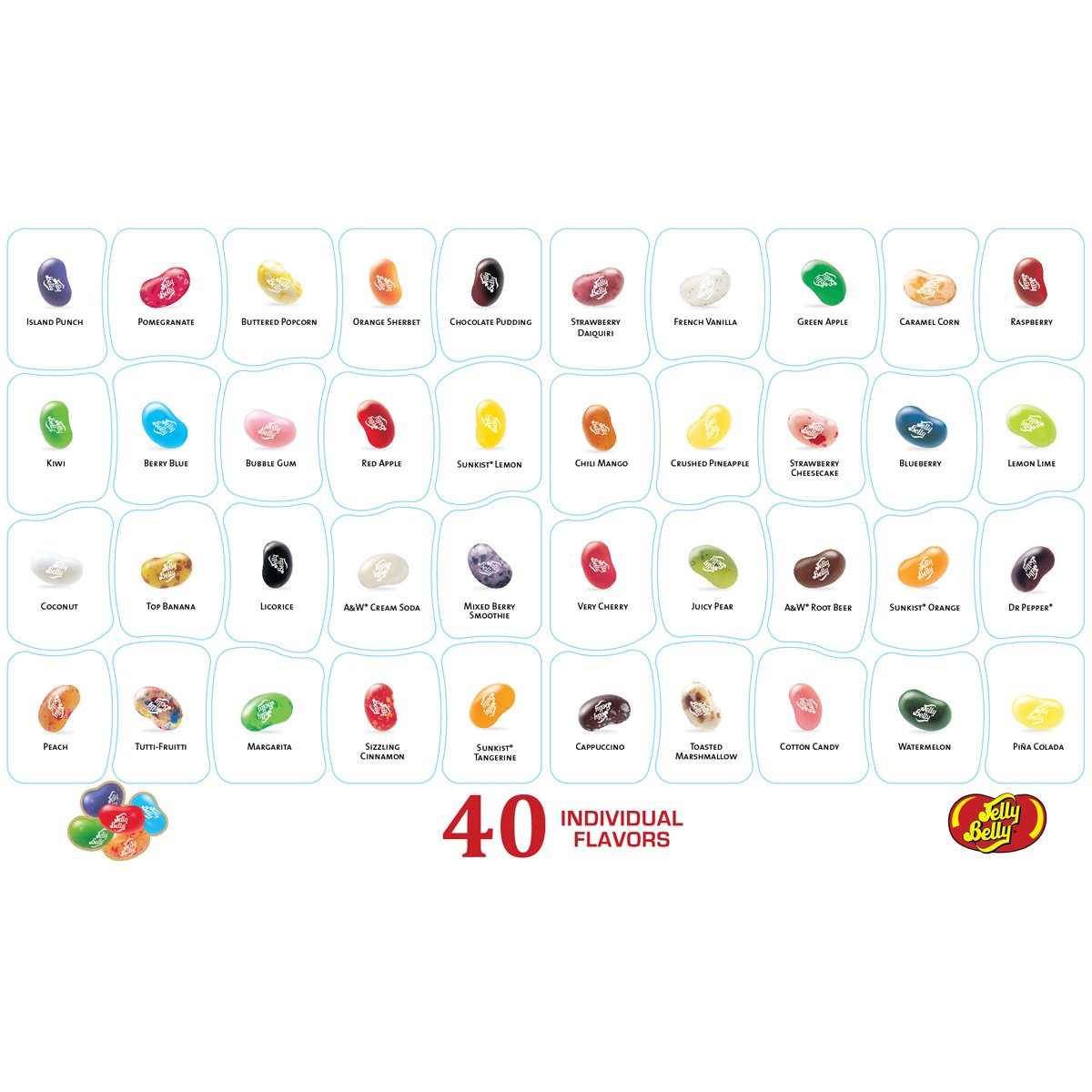 Jelly Belly 40-Flavor Holiday Box : Grocery & Gourmet Food