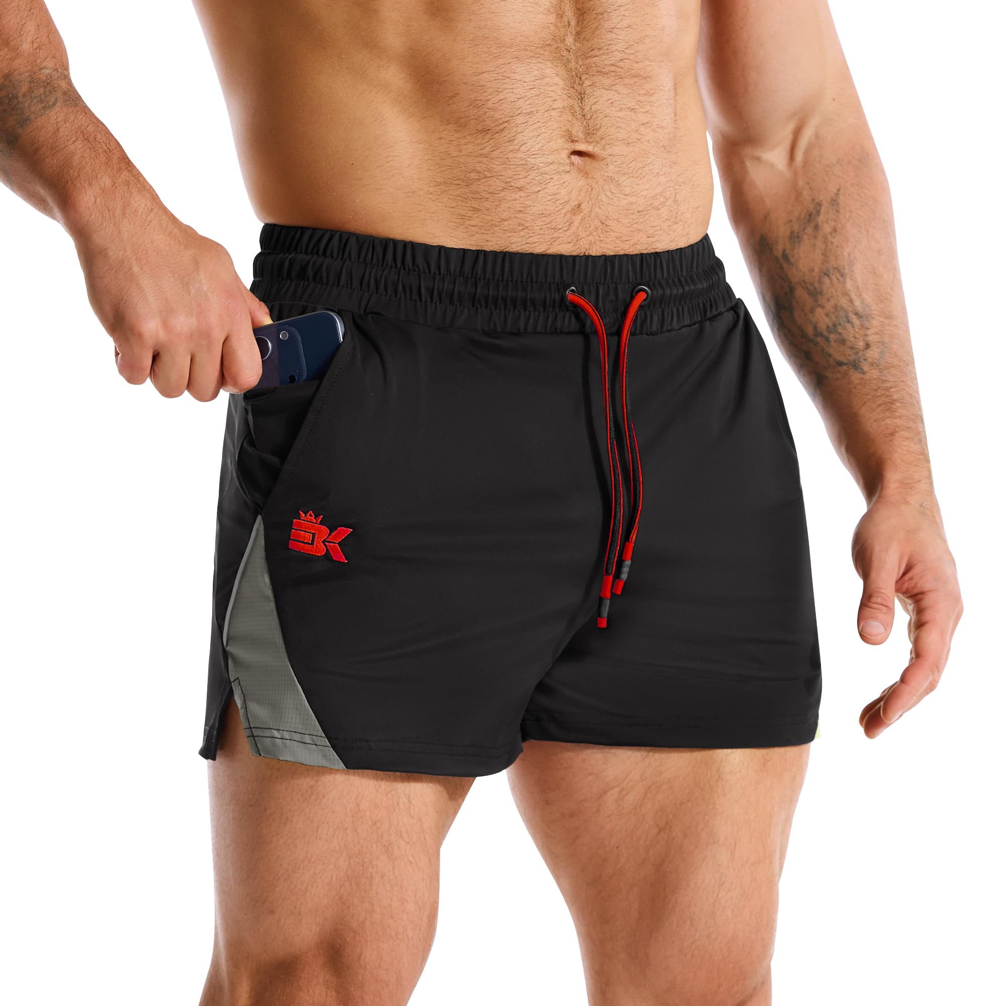 BROKIG Men's Gym Shorts, Lightweight Running Quick Dry Short