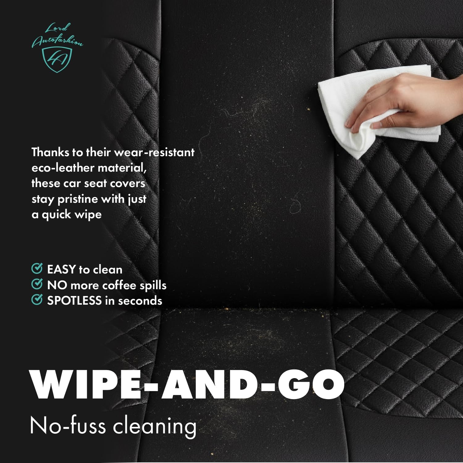 Seat Covers for Toyota RAV4 2019–2025 LE, XLE, – Premium PU Leather Full Set – Custom Fit – Airbag Safe – Eco-Leather Interior Protection – Easy Installation – Turin Black/Black/Beige