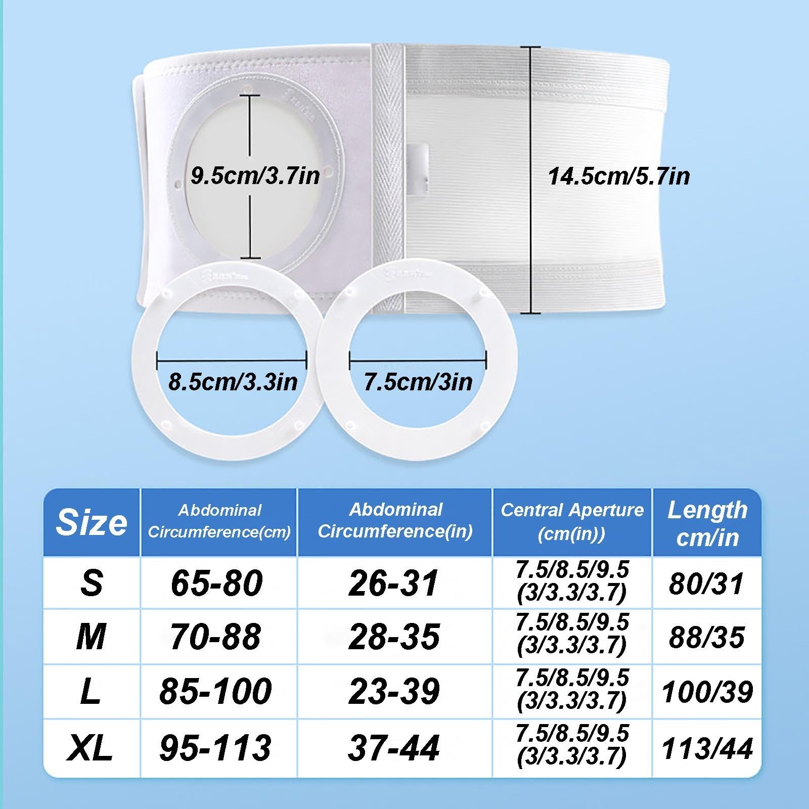Stoma Gürtel, Stoma-Stützgürtel für Ileostomie, Urostomie und Kolostomie