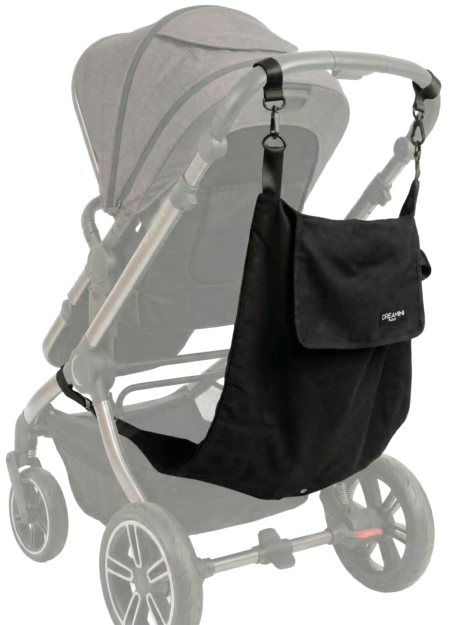 Dreamini Kinderwagen-Hängematte mit Sicherheitsnetz – Zubehör für Kinder (2-5 Jahre) – Universelle Buggy-Erweiterung bis 18kg – Die bequeme Buggy Board Alternative