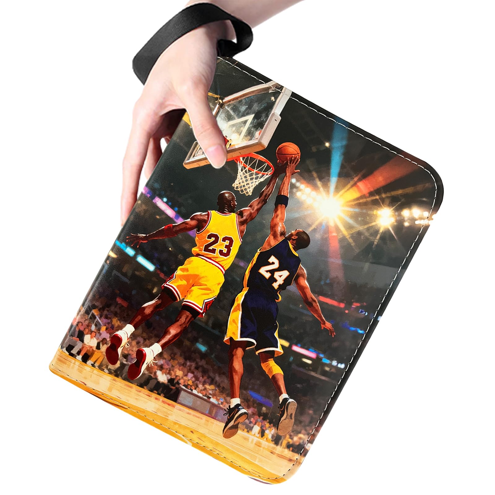 Carpeta de tarjetas de baloncesto con 400 bolsillos, soporte para tarjetas de intercambio, álbum de coleccionistas, carpeta de tarjetas de intercambio, 4 bolsillos con 50 fundas extraíbles