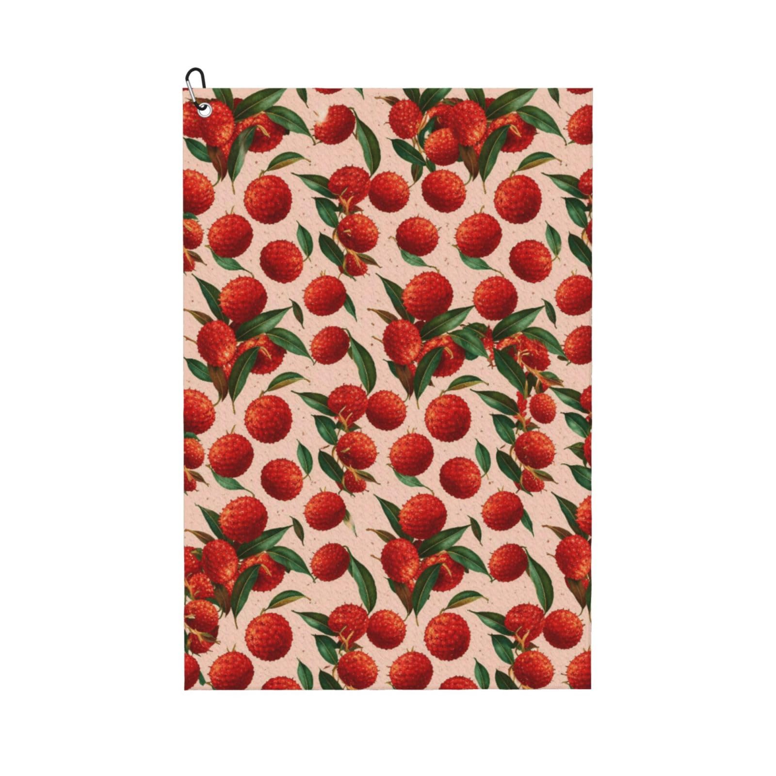 Oudrspo Funny Litchi Seamless Pattern Multi-Functional Golf Towel | Absorbent Quick Drying 16x24in