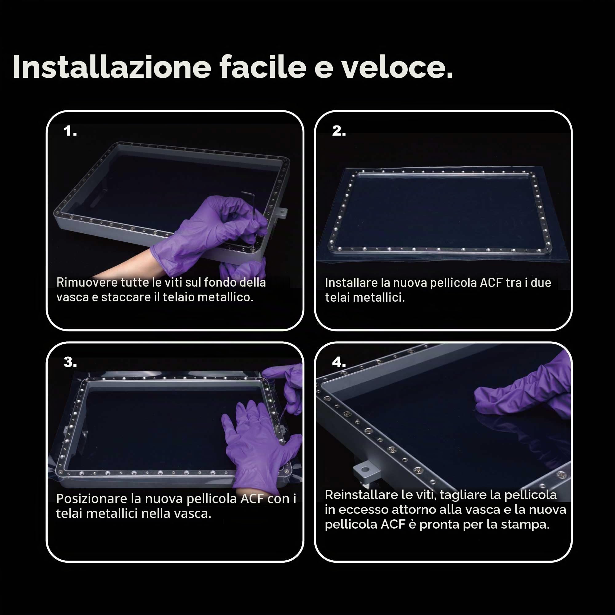 Phrozen Pellicola di Rilascio ACF per Stampanti a Resina | A4 Pellicola Separatrice per Stampante LCD | Adesione Limitata, Funzione di Separazione Migliorata - 3 Pezzi (210x290 mm)
